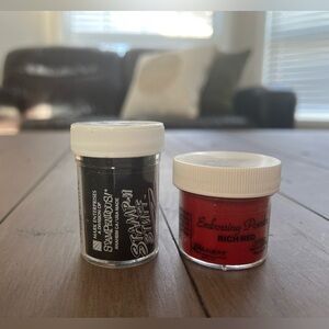 Embossing Powder & Black Stampendous Red Ranger